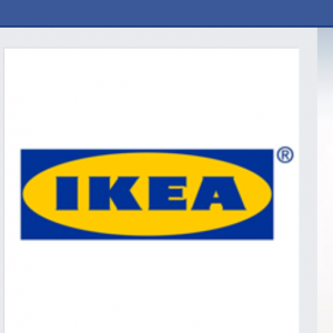 Custom logo design for a Facebook page featuring the Ikea logo.